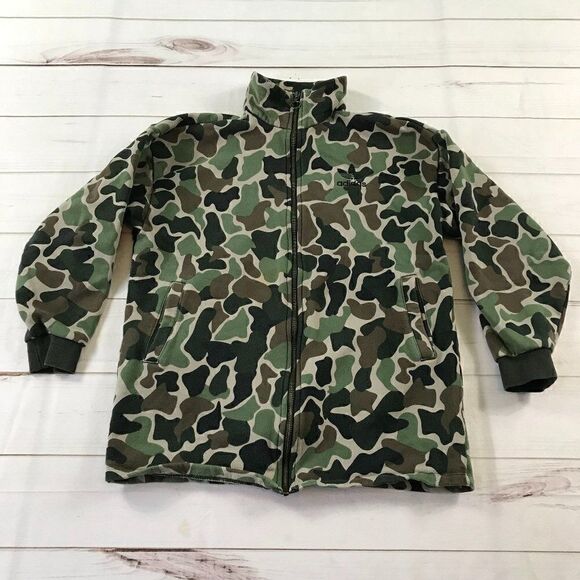 Adidas Woman's Camo Fleece Track Full Zip Jacket XS - Picture 1 of 13